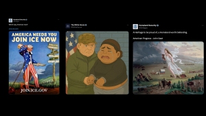 White supremacist tropes and ironic viral jokes posted on official government social media accounts illustrate the Trump administration’s project of redefining who belongs in the United States.