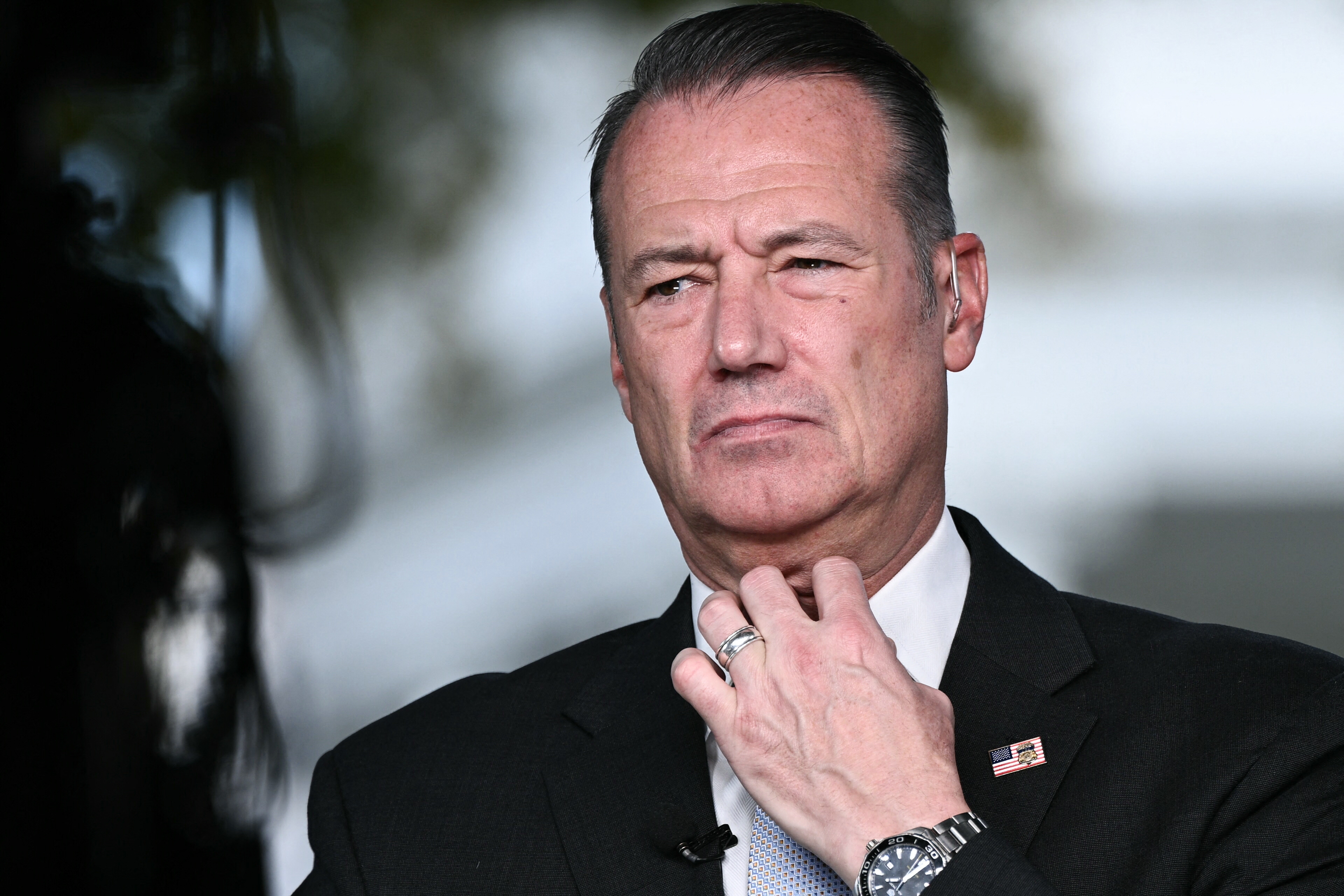 Todd Lyons, acting director of U.S. Immigration and Customs Enforcement (ICE), is seen here outside the White House on November 3, 2025. He will appear on Tuesday before the House Committee on Homeland Security.