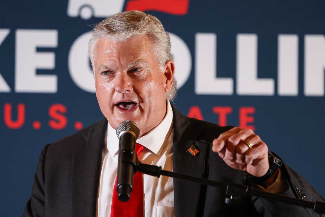 Georgia Republican U.S. Senate nominee Mike Collins is seen on June 16 in Jackson, Ga.