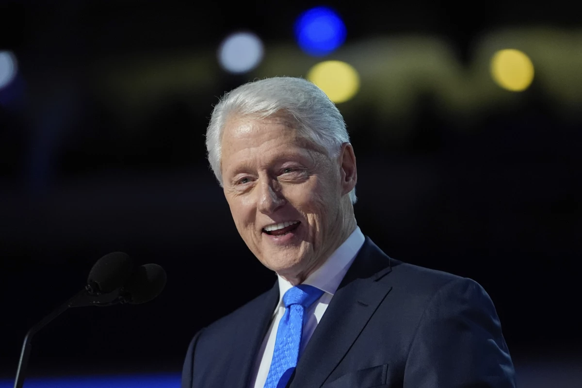 Former President Bill Clinton speaks during the Democratic National Convention on Aug. 21 in Chicago.