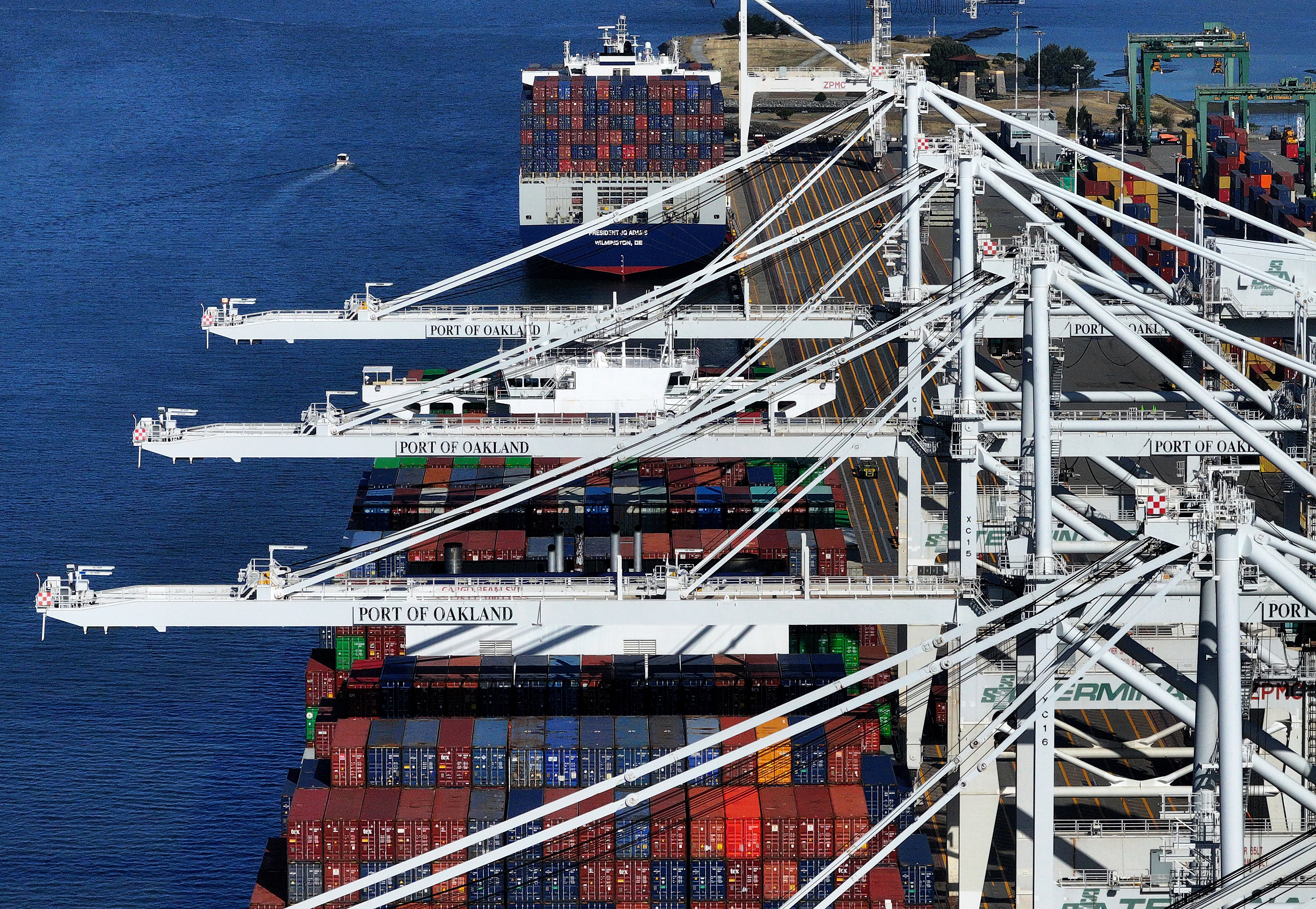 Cargo traffic at the Port of Oakland has slowed since President Trump imposed worldwide tariffs in April.
