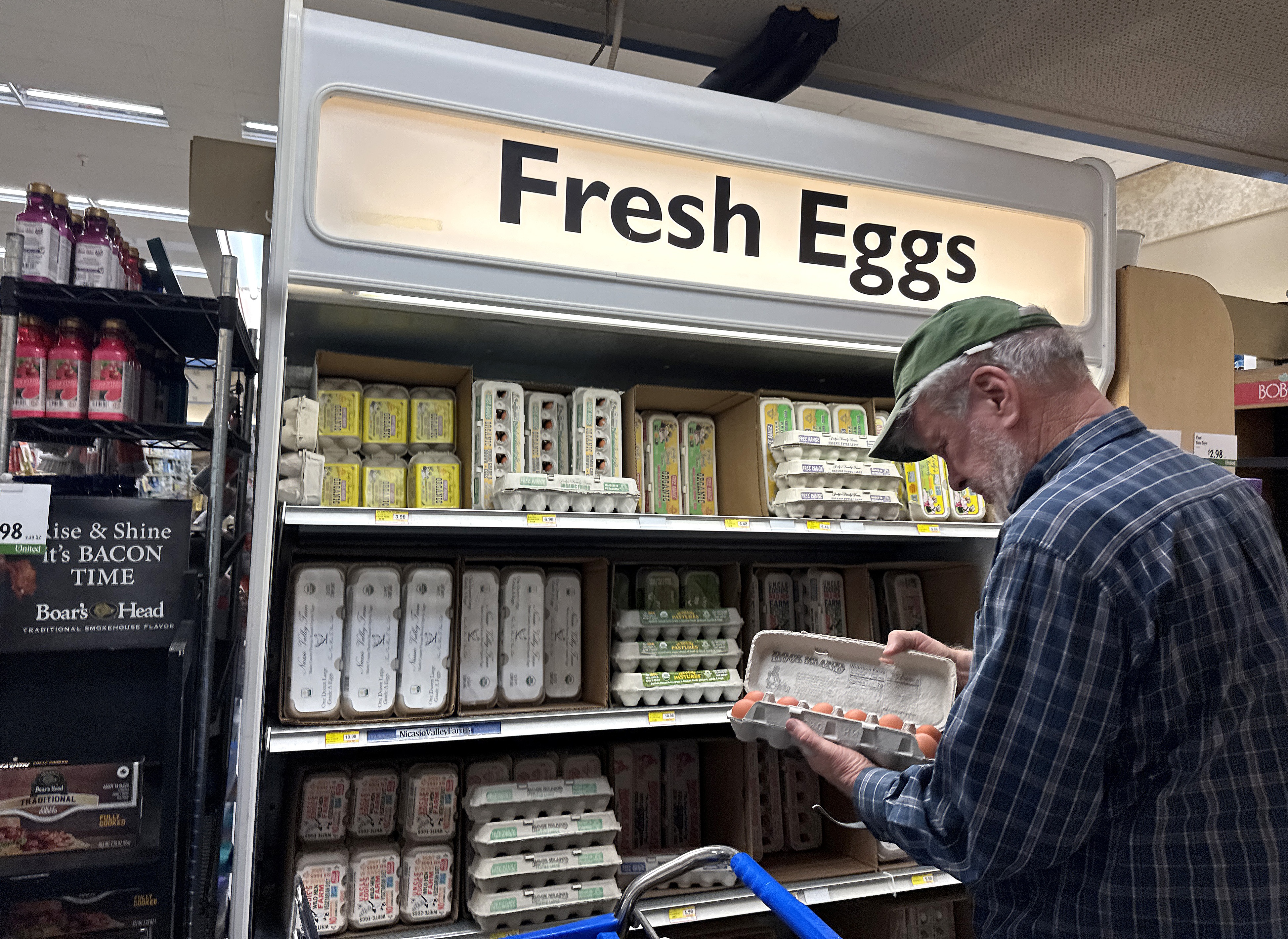 Egg prices declined last month as egg producers began to recover from a lengthy battle with avian flu. Retail egg prices fell 12.7% between March and April but are still more than 49% higher than in April of last year.