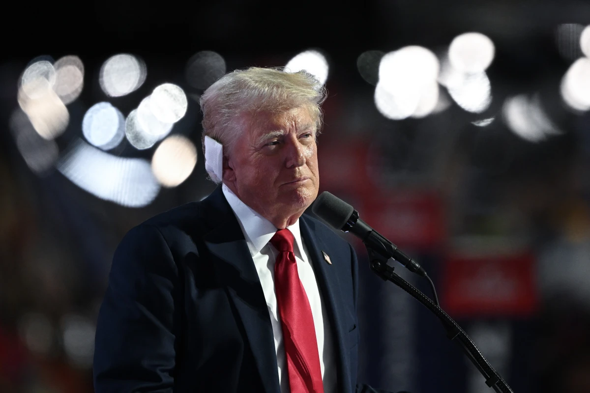 Republican presidential nominee, former U.S. President Donald Trump speaks after officially accepting the Republican presidential nomination on stage on the fourth day of the Republican National Convention at the Fiserv Forum on July 18, 2024 in Milwaukee, Wisconsin.