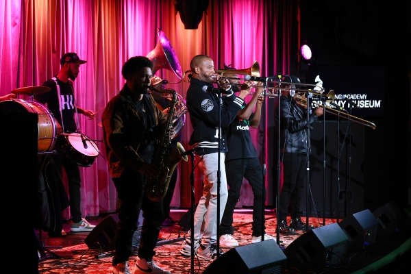 Trombone Shorty and New Breed Brass Band perform at An Evening With Trombone Shorty and New Breed Brass Band at The GRAMMY Museum on October 12, 2023 in Los Angeles, California.