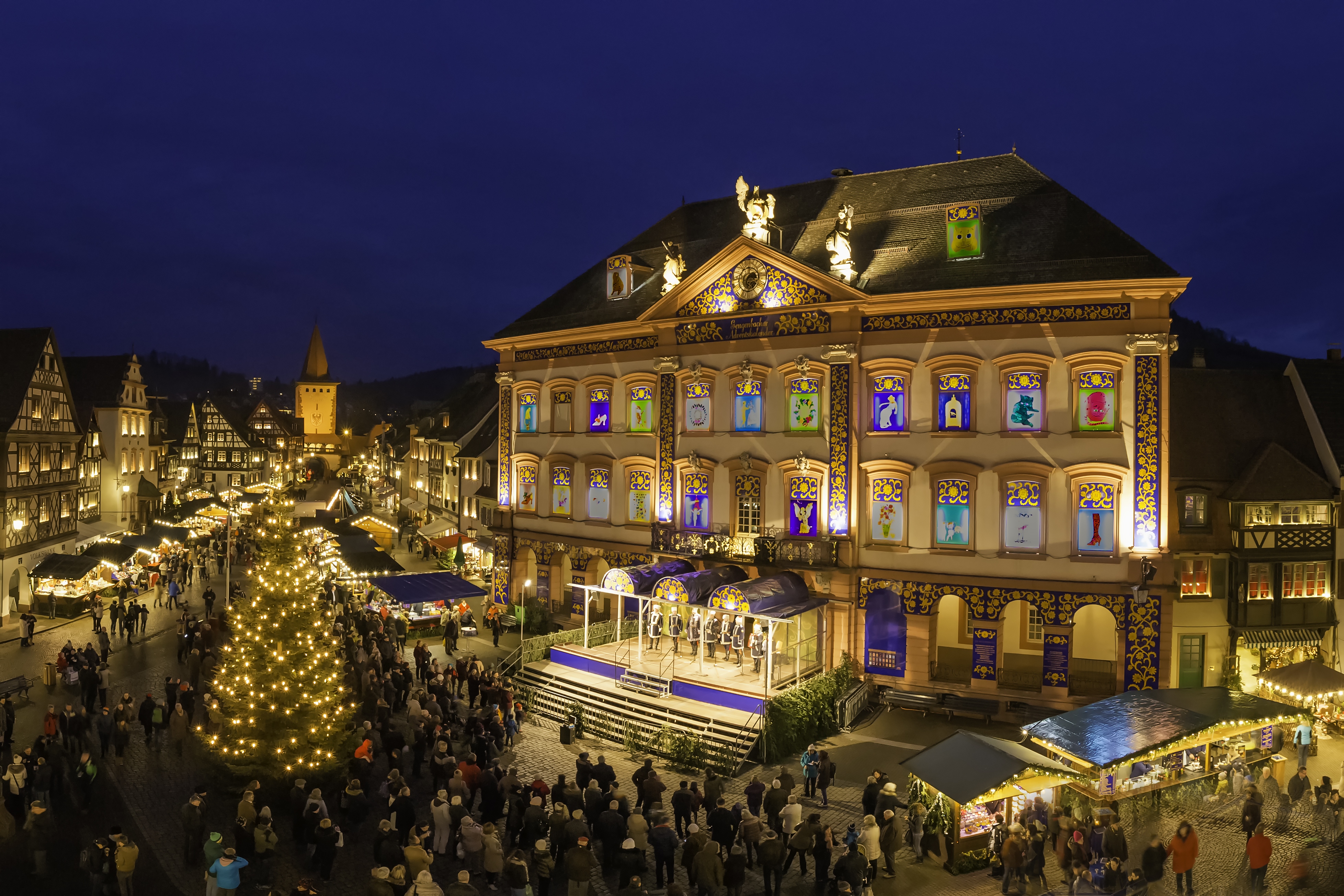 The town of Gegenbach, Germany, turns its town hall into a giant advent calendar each December.