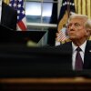 President Trump signs executive orders in the Oval Office on Jan. 20, 2025 in Washington, D.C.