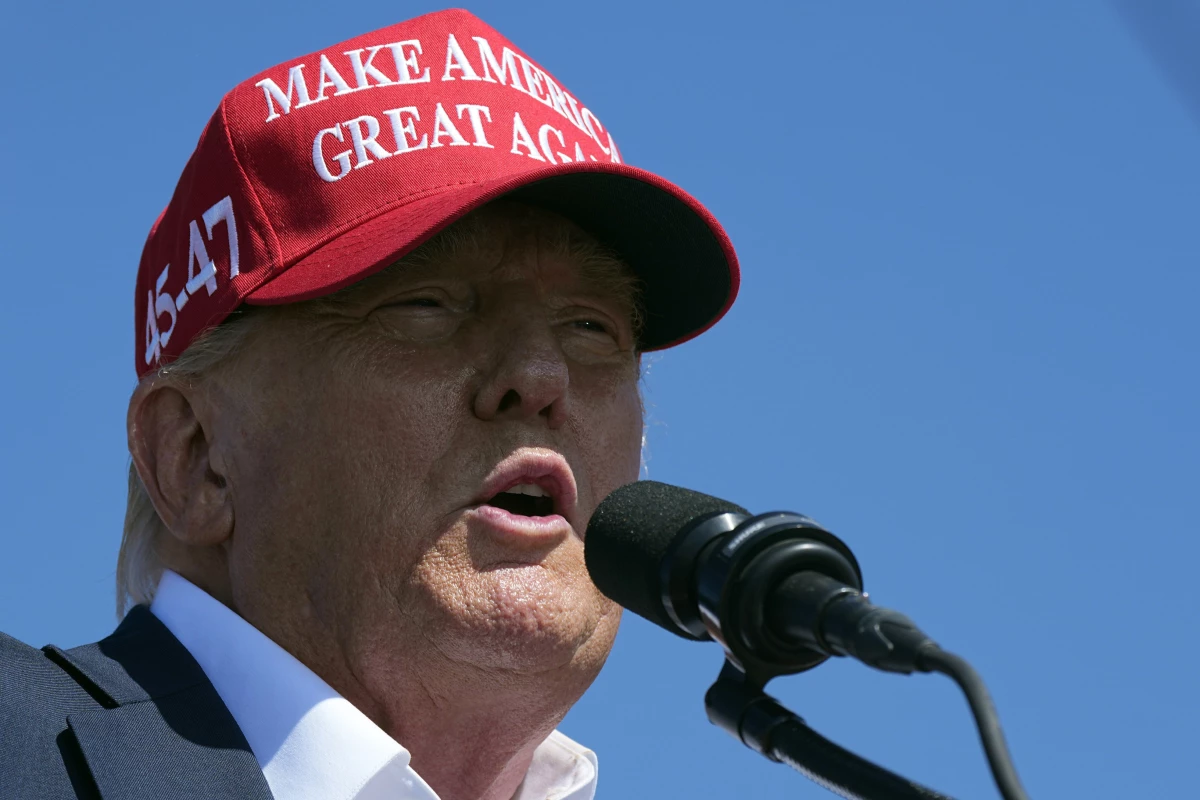 Republican presidential candidate former President Donald Trump speaks at a campaign rally in Chesapeake, Va., on June 28.