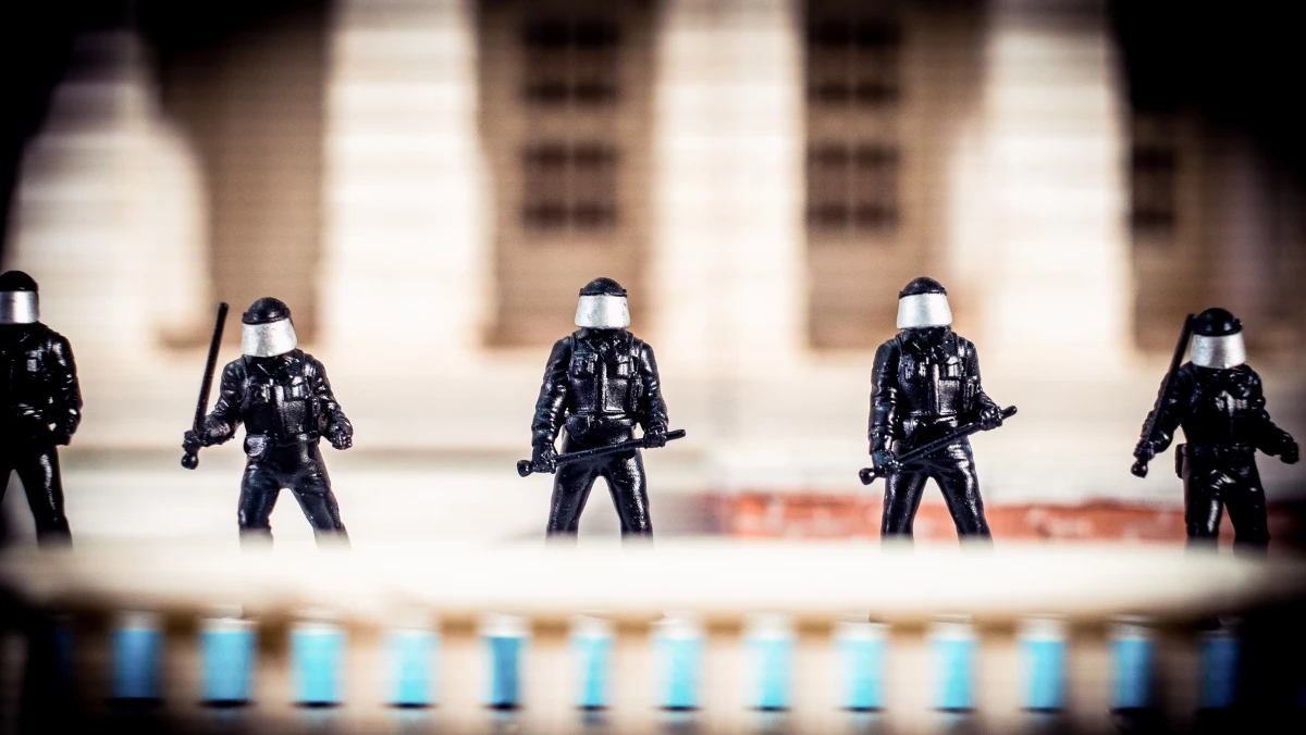 Law enforcement officers at the Capitol in Fight for America!