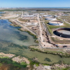 In an aerial view, the Strategic Petroleum Reserve storage at the Bryan Mound site is seen on October 19, 2022 in Freeport, Texas.