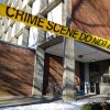 Crime scene tape outside of the Barus and Holley building on the campus of Brown University on Dec. 16.