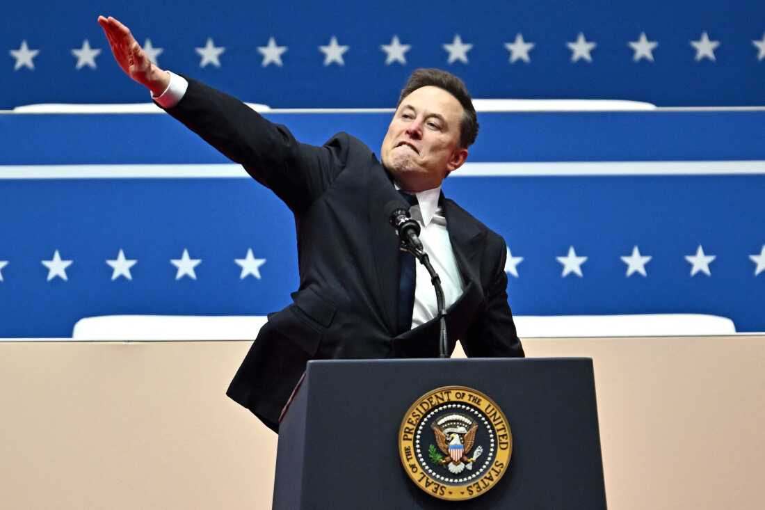Elon Musk turns Inauguration Day salute into Nazi-themed jokes : NPR