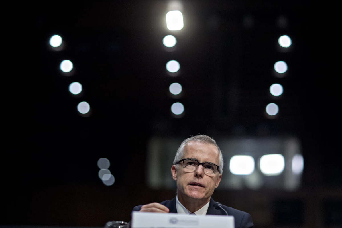 Andrew McCabe, then-acting director of the Federal Bureau of Investigation, speaks during a Senate Intelligence Committee hearing in Washington, D.C., on May 11, 2017.