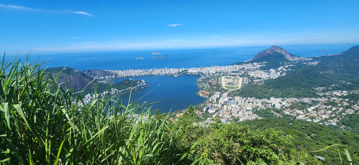 View of Rio de Janeiro from Tijuca National Forest in Brazil.