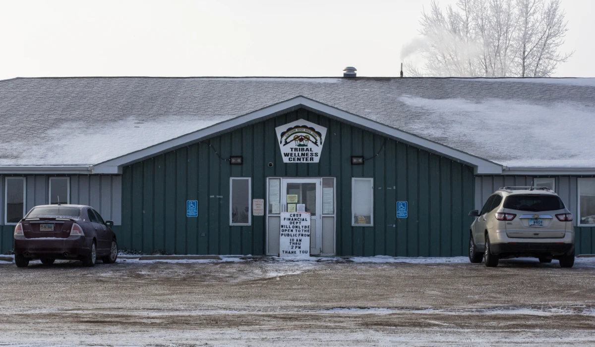 The Cheyenne River Sioux Tribe Wellness Center is an Indian Health Service facility in Eagle Butte, South Dakota. This picture was taken in 2021 when the area was hard hit by the pandemic.