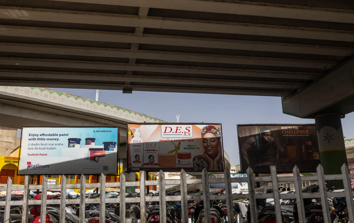 Billboards in the city of Kano, Nigeria, advertise skin bleaching products. The government has this year issued warnings about the potential harmful effects of these creams.
