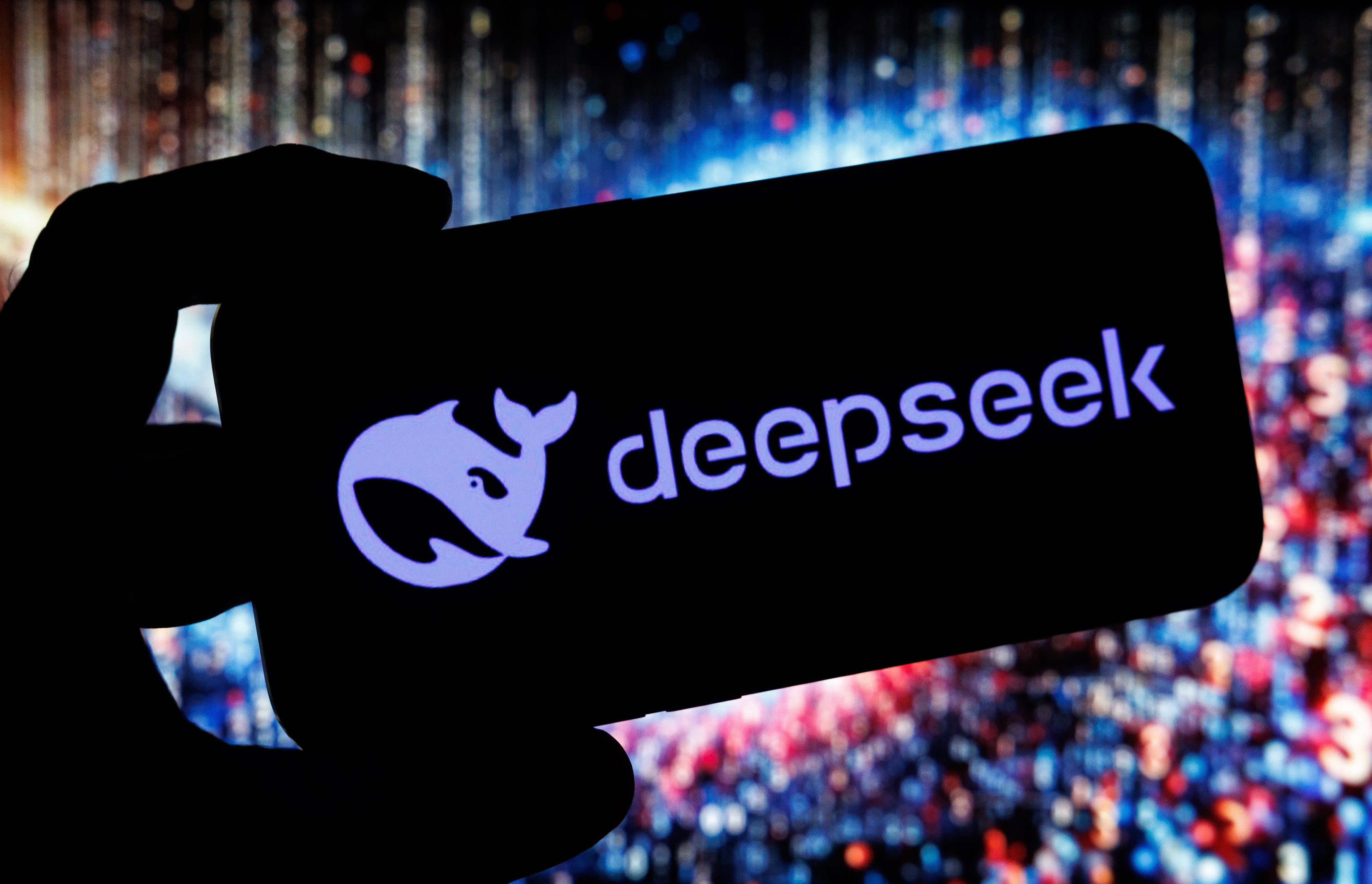 A DeepSeek artificial intelligence logo on a mobile, arranged in Riga, Latvia, on Monday, Jan. 27, 2025.