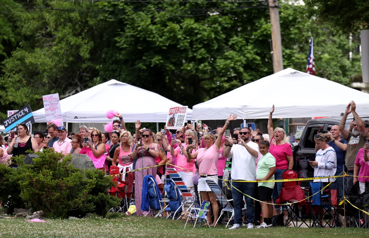 Karen Read's pink-clad supporters cheered as she left Norfolk County Superior Court after a mistrial was declared in July 2024.