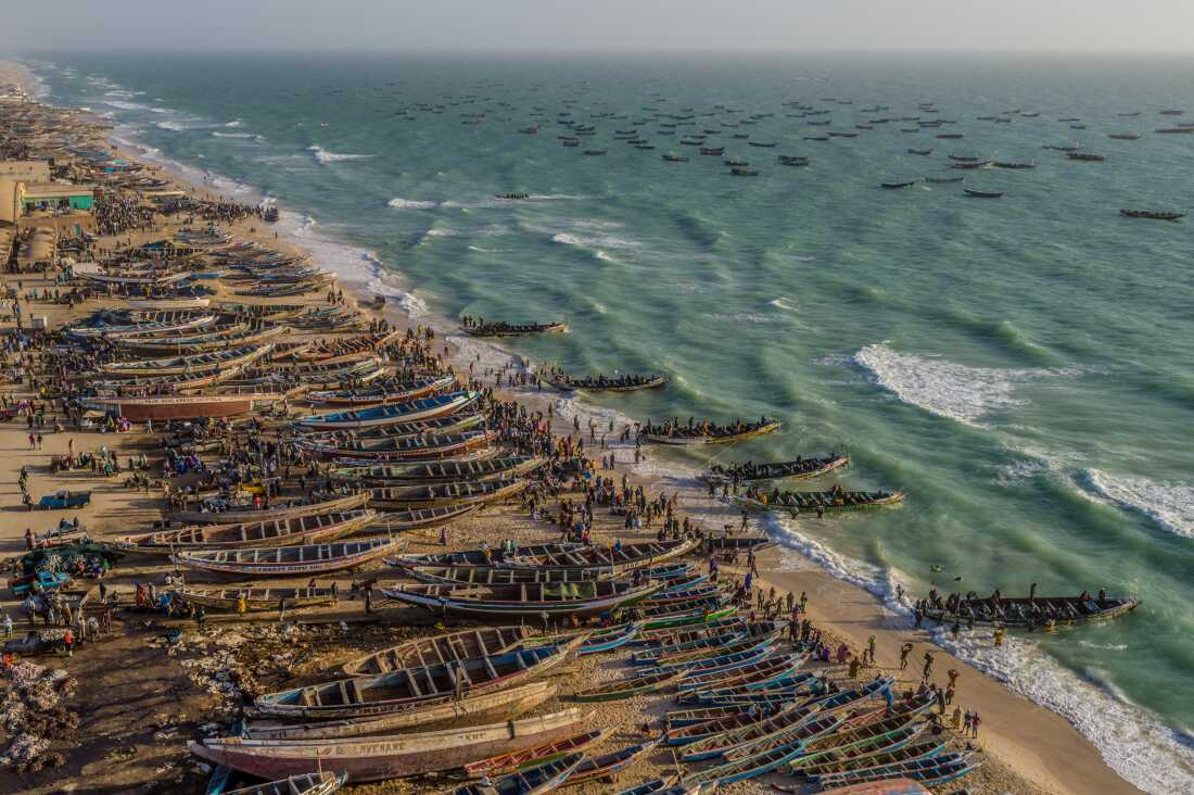 The African nation of Mauritania was a land of pastoral nomads when it gained independence from France in 1960, but it has since become a nation of fishermen as well, with hundreds of pirogues lining the beach of the capital of Nouakchott.
