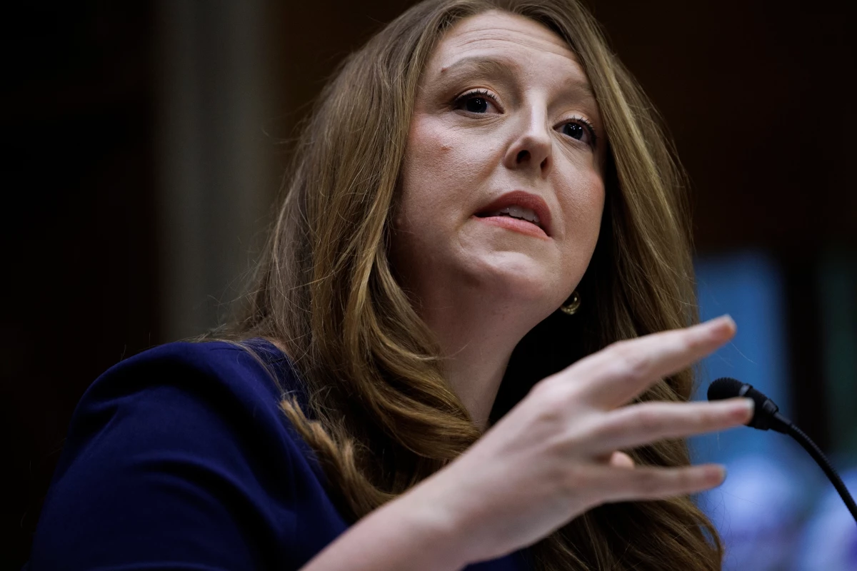 Dr. Casey Means testifies during a Senate Health, Education Labor and Pension Committee confirmation hearing for U.S. Surgeon General on Capitol Hill, Feb. 25, in Washington.