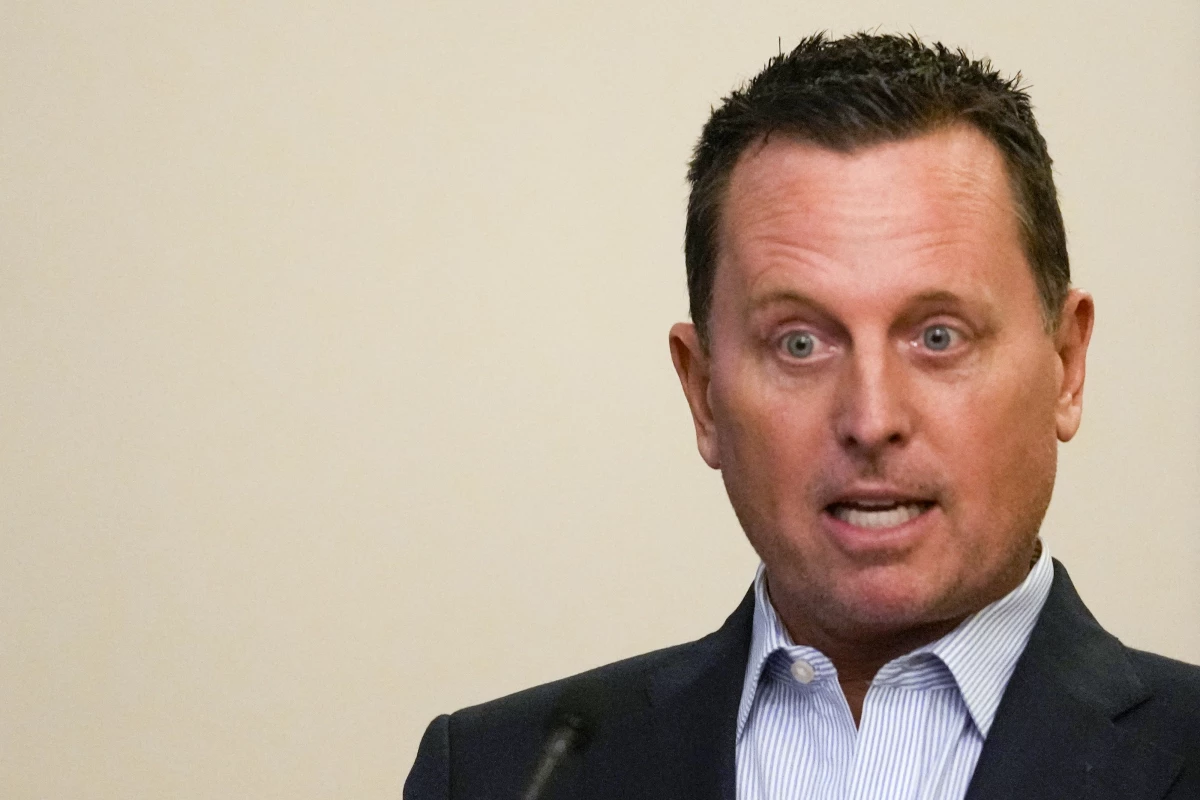 Richard Grenell speaks during a ceremony in Belgrade, Serbia, in October 2023. President-elect Donald Trump has announced he's picked the longtime foreign policy adviser to serve as an envoy for special missions
