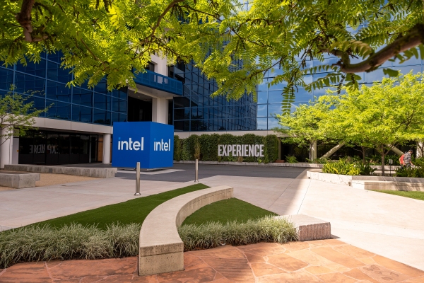 The Intel headquarters in Santa Clara, California, US, on Wednesday, April 23, 2025.
