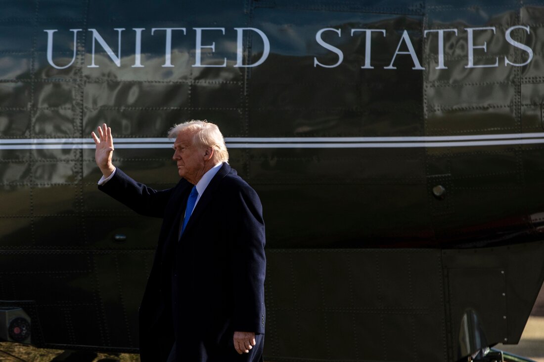 U.S. President Donald Trump walks on the South Lawn of the White House before boarding Marine One in Washington, DC, US, on Friday.