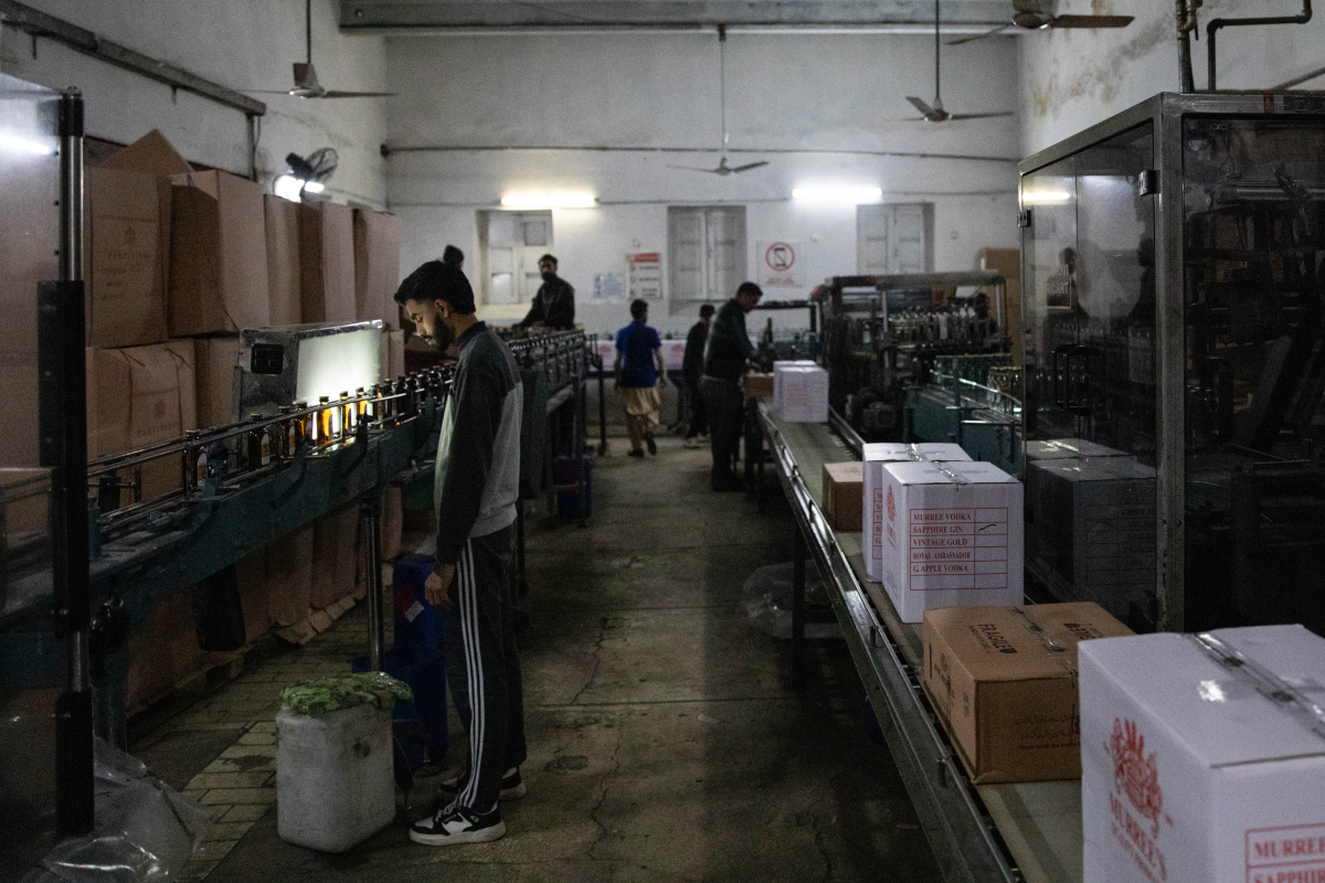 Workers in the Murree Brewery factory where alcoholic beverages are produced in Rawalpindi, Pakistan.