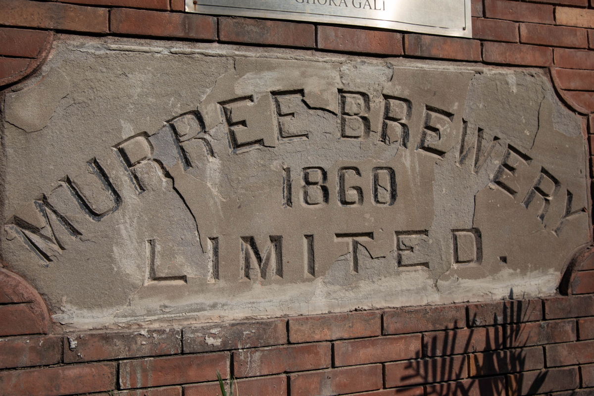 A sign for Murree Brewery with the year of its founding during the British colonial era is outside the factory where beer and other beverages are produced in Rawalpindi, Pakistan.