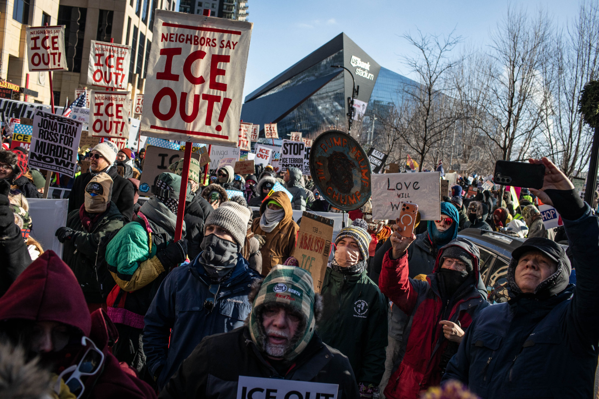 Thousands gathered downtown in subzero temperatures Friday as hundreds of Minnesota businesses closed in a statewide 'ICE Out' protest and strike against federal immigration enforcement and the expanded ICE operations in Minneapolis.