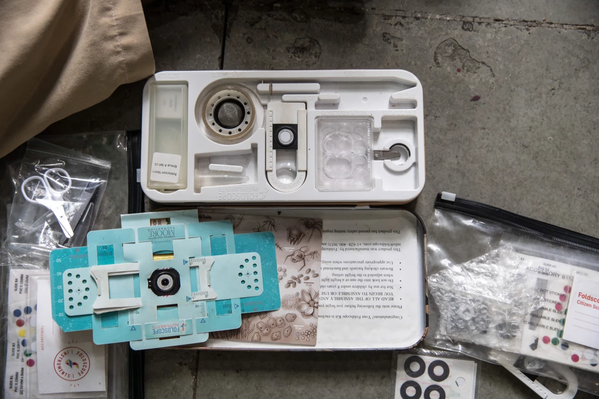 The Foldscope comes in a kit and can be assembled with a few deft folds.