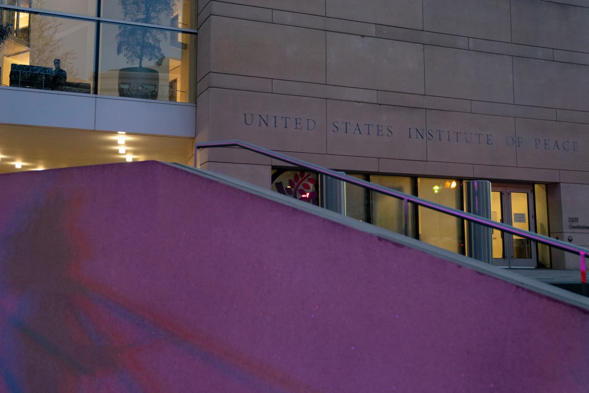 The US Institute of Peace (USIP) in Washington, D.C., on March 17. The Trump administration fired most of USIP's board and sent its new leader into the Washington headquarters of the independent organization on Monday, in its latest effort targeting agencies tied to foreign assistance work.