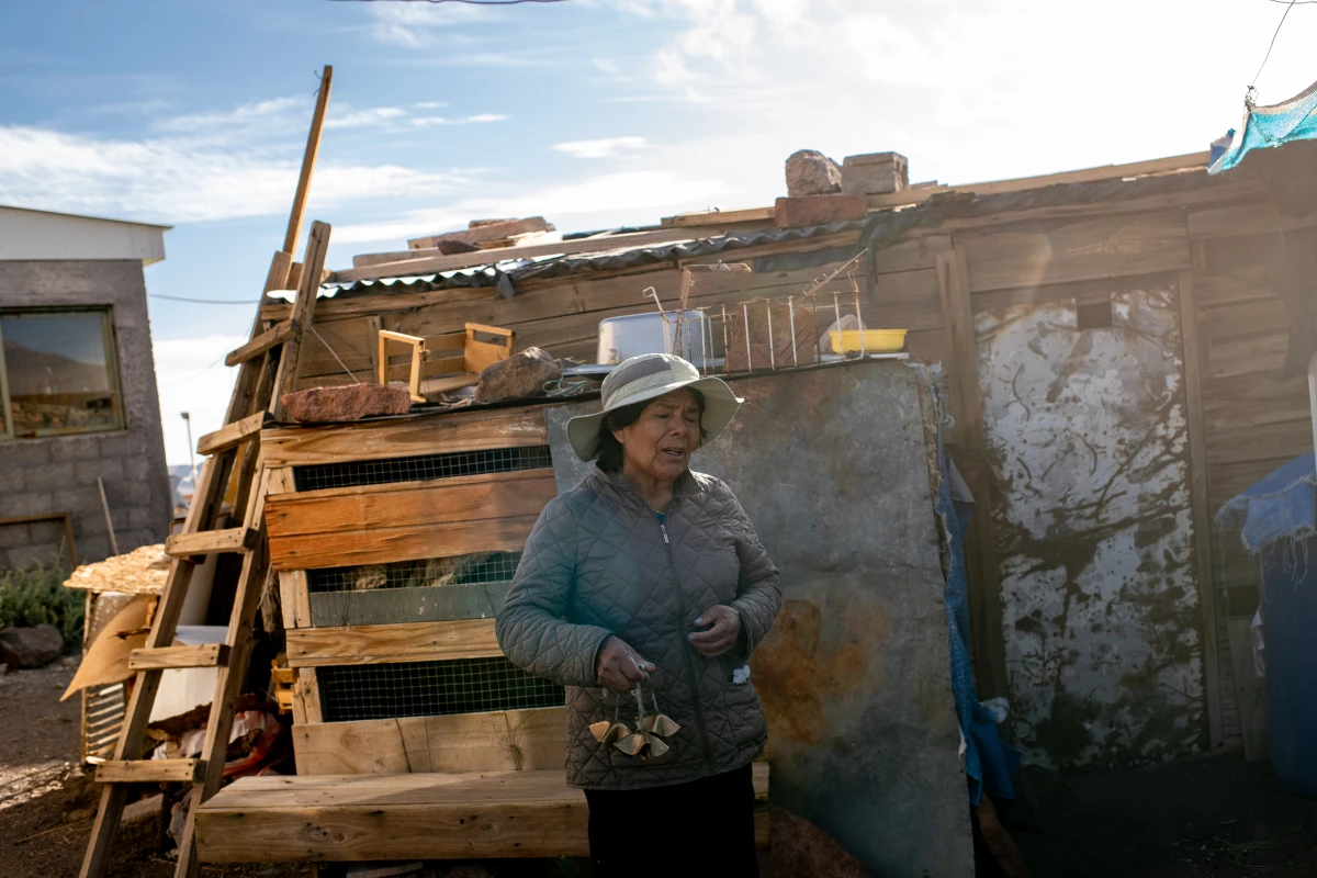 Celina Varas, member of the community of Socaire, sings the Talatur, a Kunza song usually performed at water rituals in October.