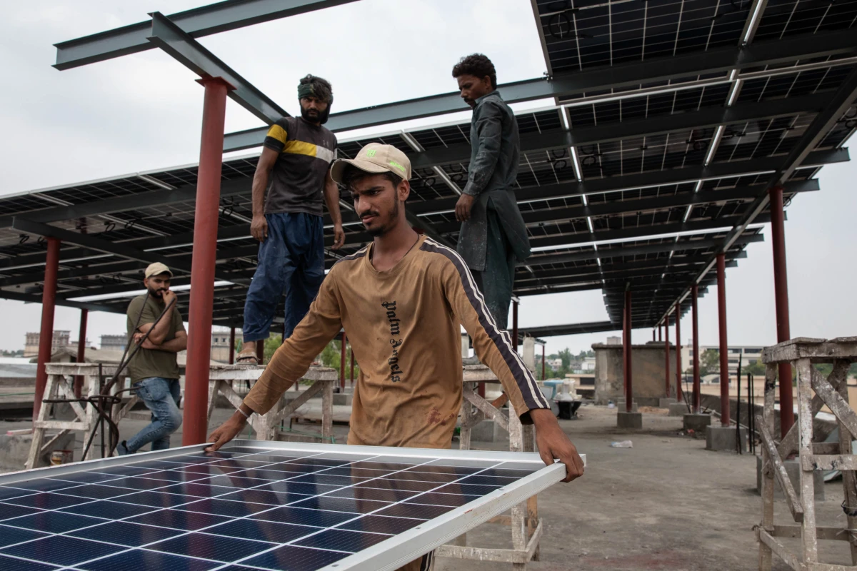 Solar panels on the rooftops of houses in Islamabad, Pakistan. The country is in the midst of a solar boom that solar analysts describe as 'unprecedented.'