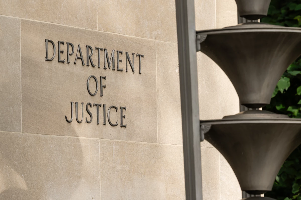 The Department of Justice building is seen on July 20, 2025 in Washington, D.C. The House Oversight Committee has issued a subpoena to the DOJ for files related to its investigation of Jeffrey Epstein.