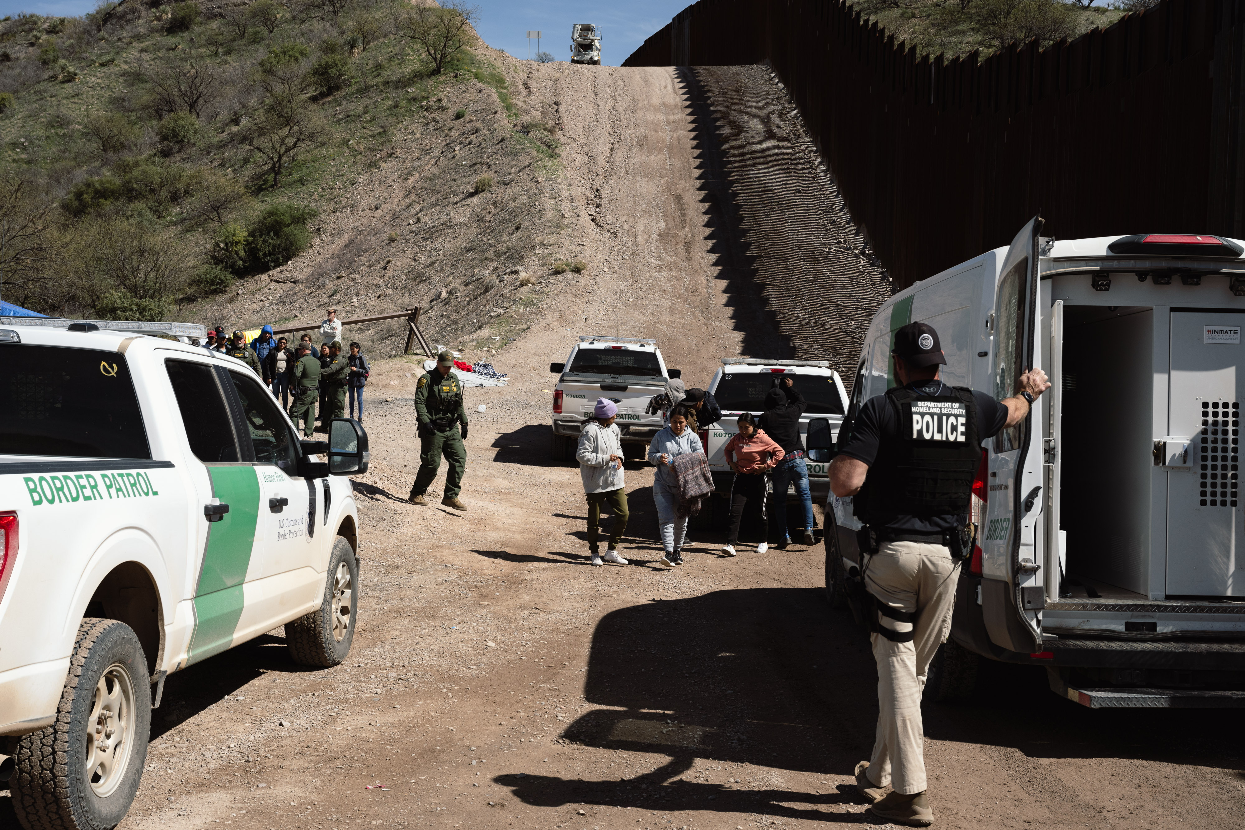 Migrants At The US-Mexico Border In Arizona