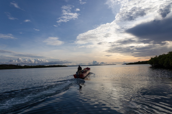 The boat people take to get to health care clinics.