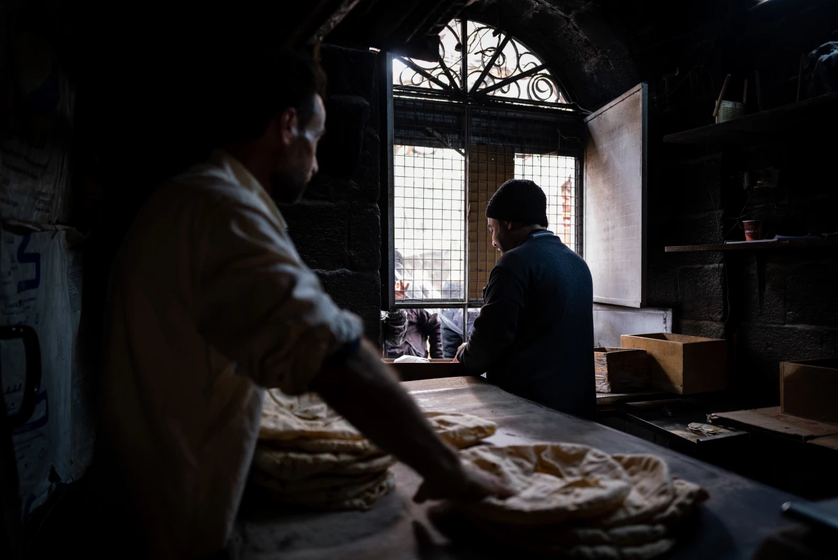 A bakery in the Syrian capital of Damascus. Russia, a close ally of the former Assad regime, used to supply Syria's flour. Russia halted those supplies after the new government took power, ostensibly over concerns about payment. For the moment, Ukraine has stepped up to provide flour.