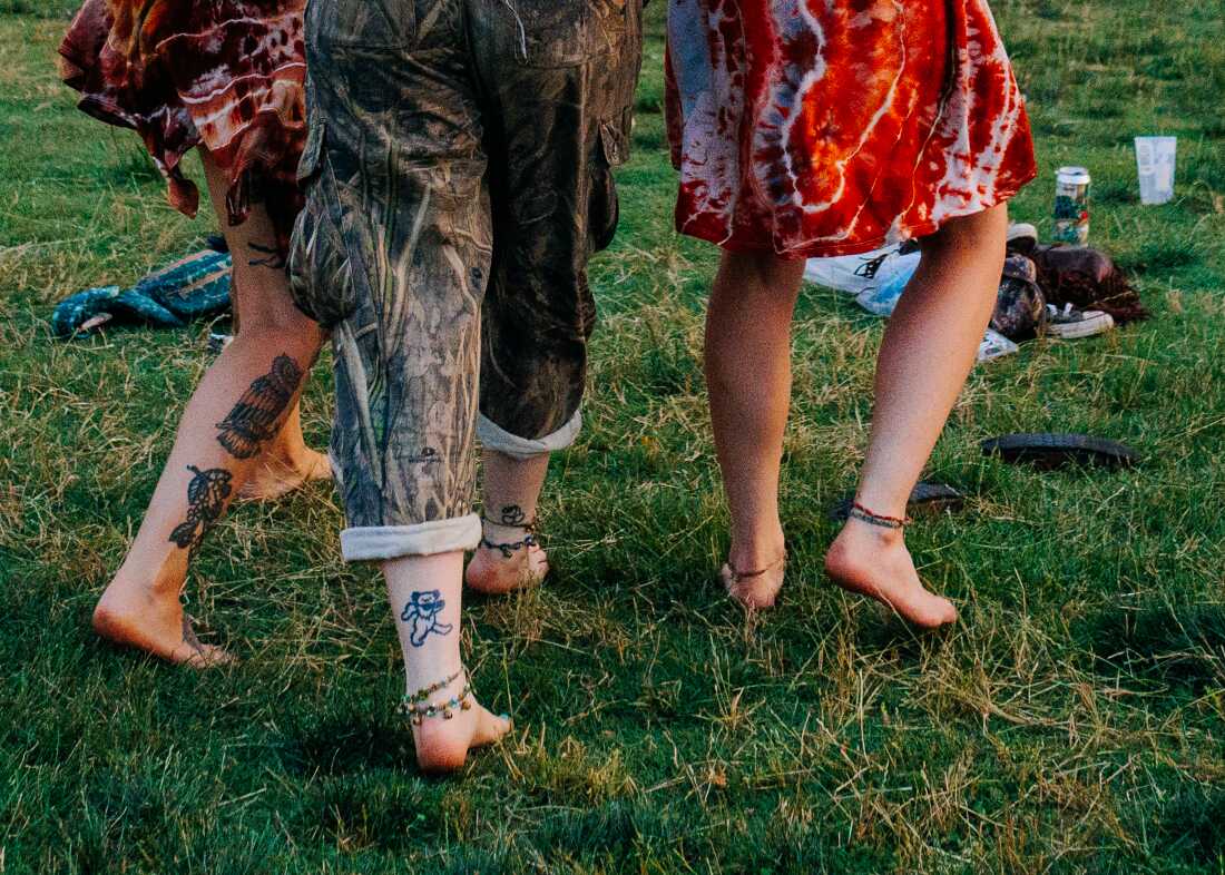 Attendees dance to Widespread Panic’s performance during All Good Now festival at Merriweather Post Pavilion.