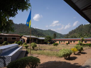 Gakoro School in Nyamutera. Teacher Marie Gorette Mutuyimana says that the new bridge has brought an increase in over 100 students from the community on the other side of the river.