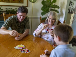 Galusha spends time with her grandson, George, and her son-in-law, Michael Blacketer, at her home in Newark, Delaware.