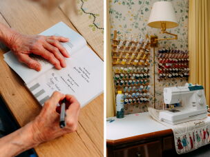 Martin's craft room in her home, where she's sewn clothing for the children and grandchildren of her friends for years.
