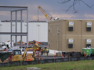 Construction is underway on a data center campus covering more than 2,000 acres near Adamstown, Md., in an area surrounded by farmland in Frederick County.