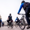 WASHINGTON, DC - MARCH 4: The Dome of the U.S. Capitol Building is visible as U.S. Capitol Police bicycle along the East Front of the U.S. Capitol Building on March 4, 2025 in Washington, D.C.