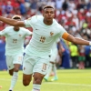 Fransız forvet Kylian Mbappe, Perşembe günü Foxborough, Massachusetts'te Fas'a karşı oynanan Dünya Kupası çeyrek finalinde takımının ilk golünü atmayı kutluyor.