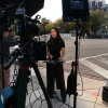 MS NOW White House reporter Akayla Gardner reported on Saturday near the White House complex after being denied entry following President Trump's ban on CNN, MS NOW and Politico.