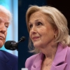President Trump issued an executive order directing the Corporation for Public Broadcasting and public television stations to withhold funds from PBS. On Friday, PBS — led by Paula Kerger (right) — and Lakeland PBS of Minnesota sued.