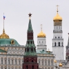 A general view to the Kremlin towers and Ivan the Great cathedral in May 2024. U.S. intelligence officials say Russia was behind an attempt to spread baseless claims about Democratic vice presidential candidate Tim Walz.