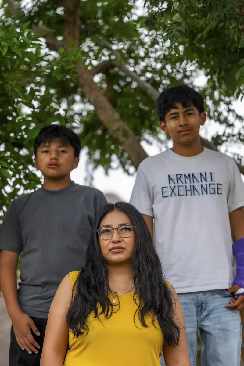 Blanca Sierra-Reyes poses for a portrait with her family at her home in Phoenix, Ariz. on Monday, May 4, 2026.