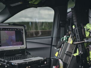 The interior of D'Lassalas' SUV, on the road to the jail where undocumented people are held for ICE agents to pick up.