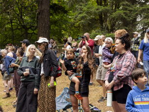 Spectators look on during the Portland Adult Soapbox Derby on August 15, 2026 in Portland, Ore.